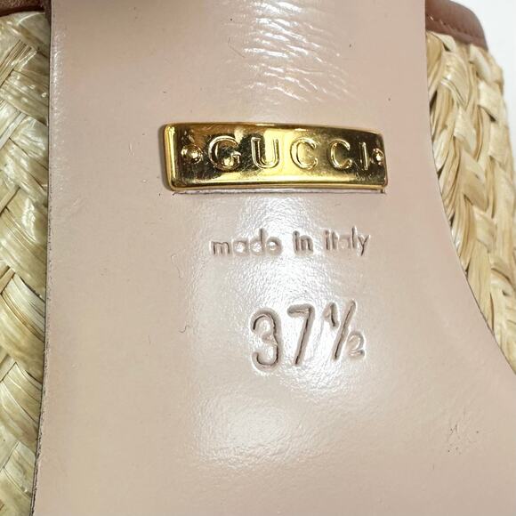 Gucci Interlocking G Raffia Sandal Heel - Women’s 7.5 - Picture 9 of 10